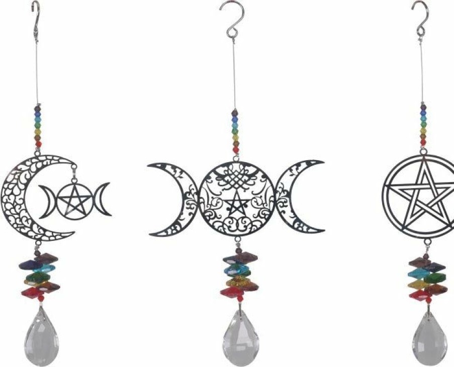 Styles * | Best Sale Gothic Gifts The Moon Crystal Lasercut Wiccan | Suncatcher