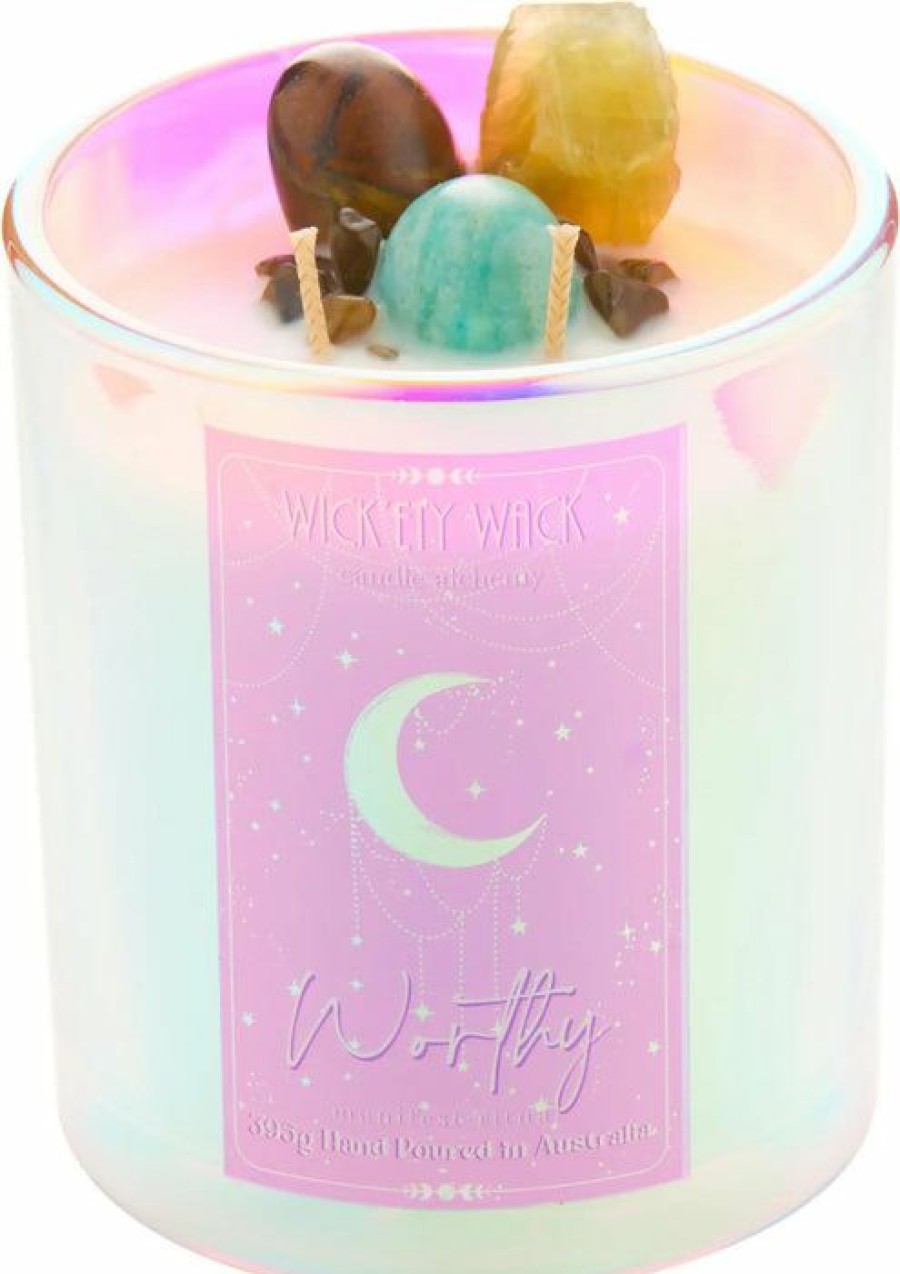 Homewares * | Wholesale Wick'Ety Wack Gothic Homewares Manifestation [Worthy] | Crystal Candle