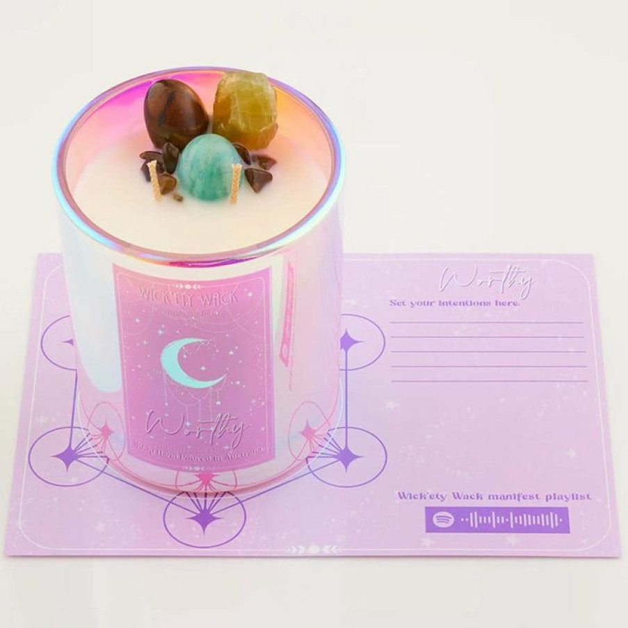 Homewares * | Wholesale Wick'Ety Wack Gothic Homewares Manifestation [Worthy] | Crystal Candle