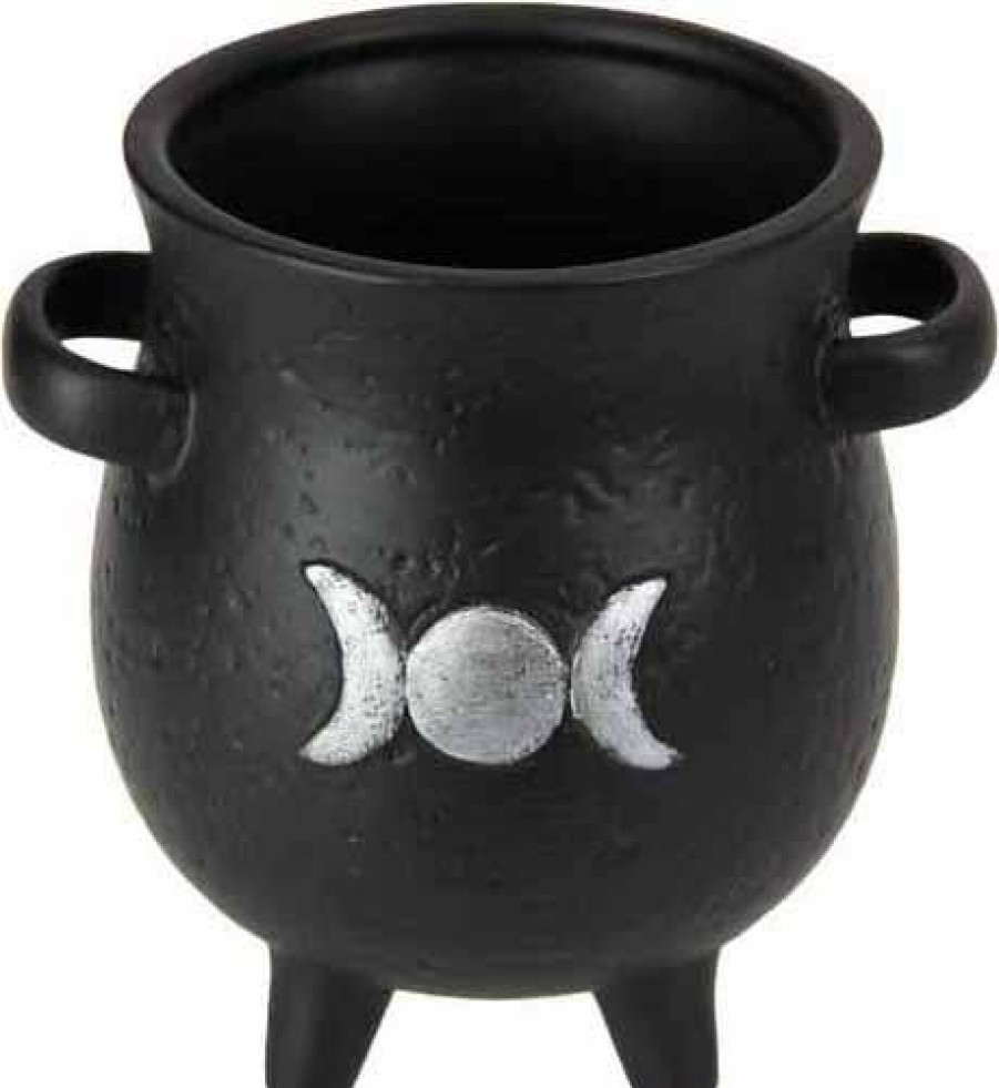 Homewares * | New Gothic Gifts Gothic Homewares Black Wiccan Triple Moon | Planter