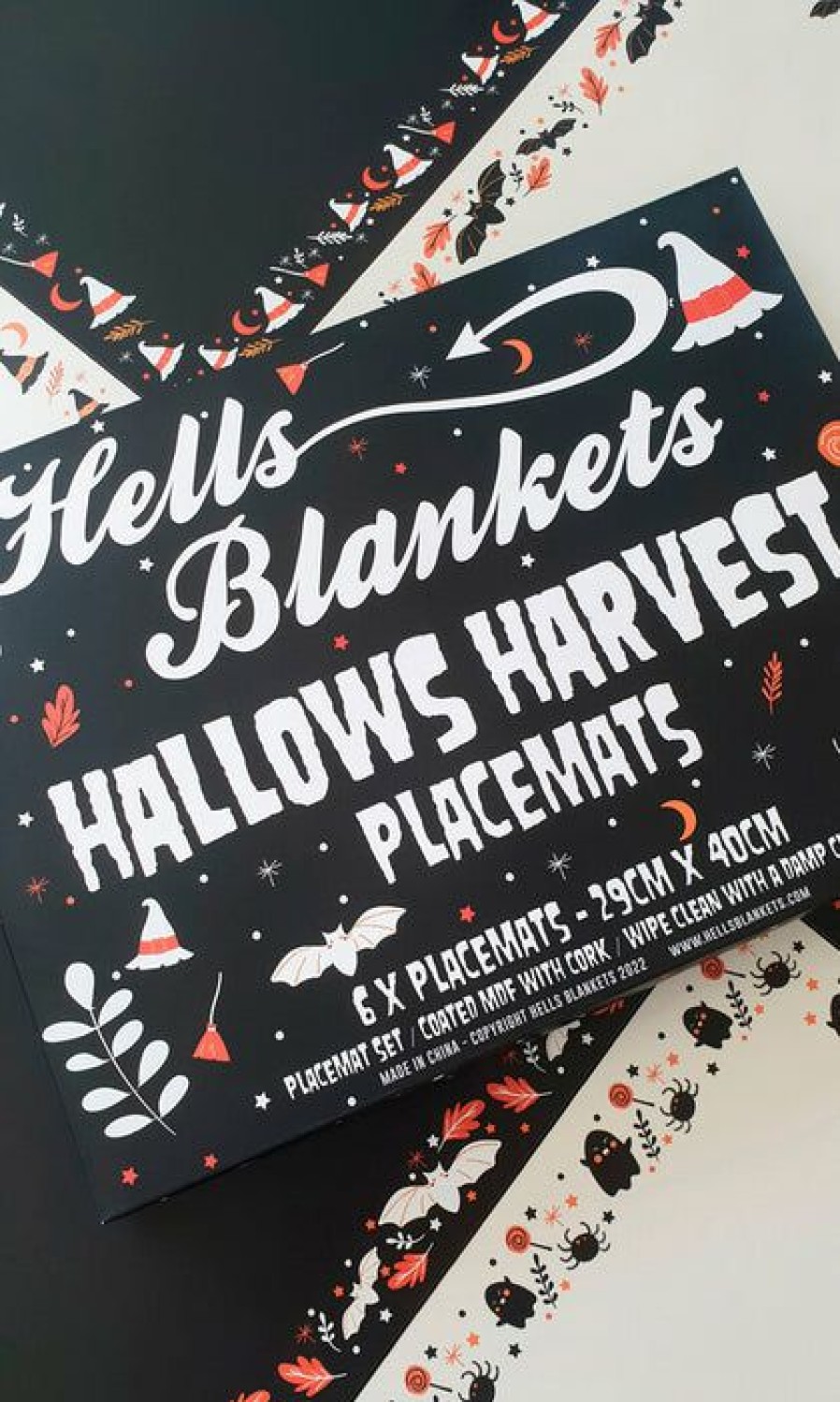 Styles * | Best Deal Hells Blankets Bats Hallows Harvest | Placemat Set