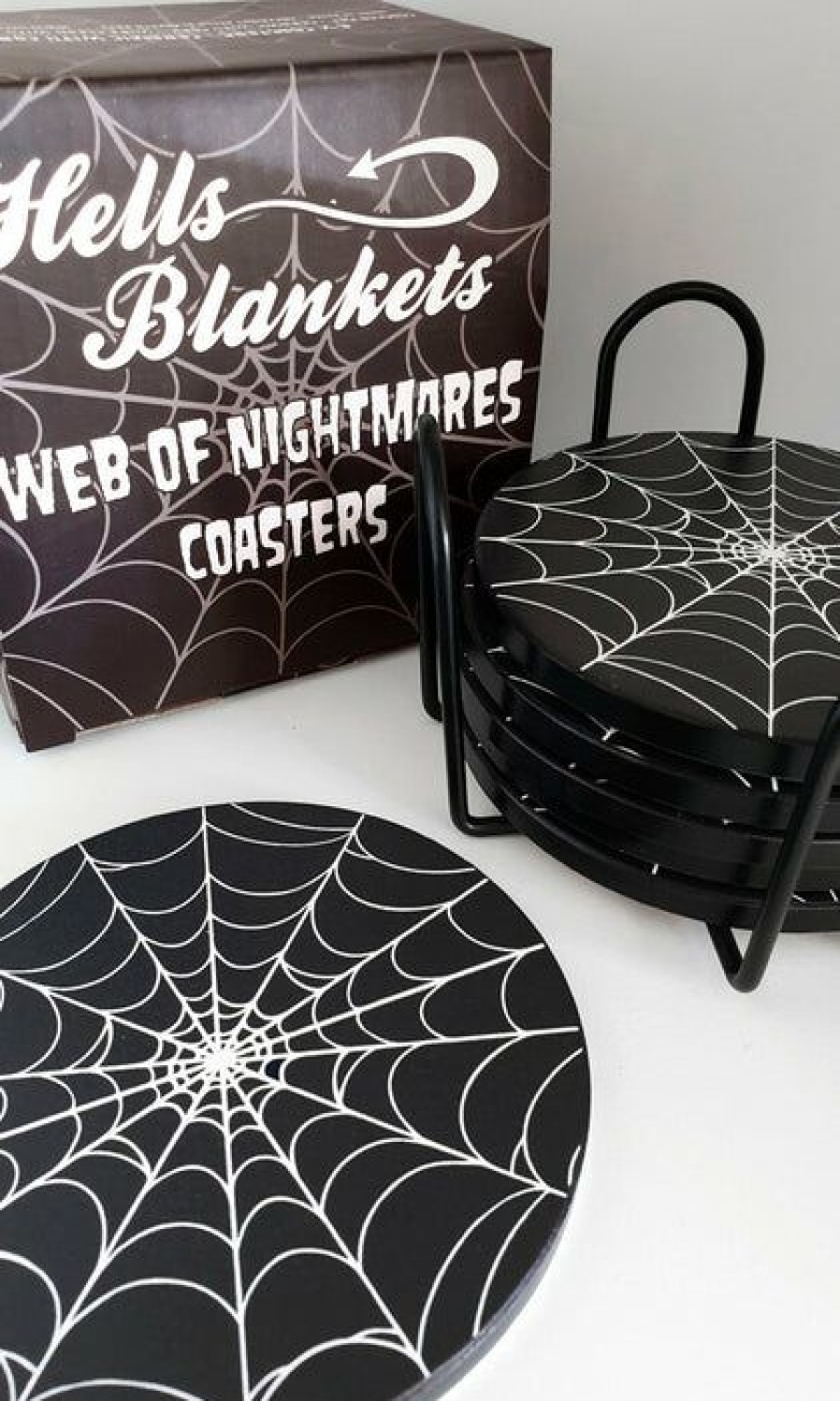 Homewares * | Promo Hells Blankets Gothic Homewares Web Of Nightmares | Coaster Set