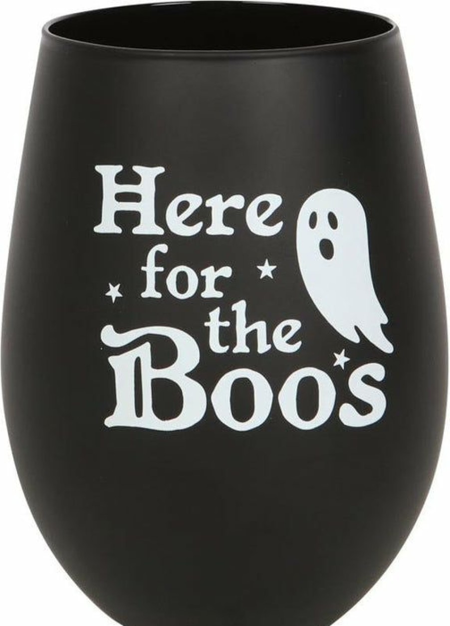 Styles * | Deals Gothic Gifts Ghosts Here For The Boos | Stemless Glass