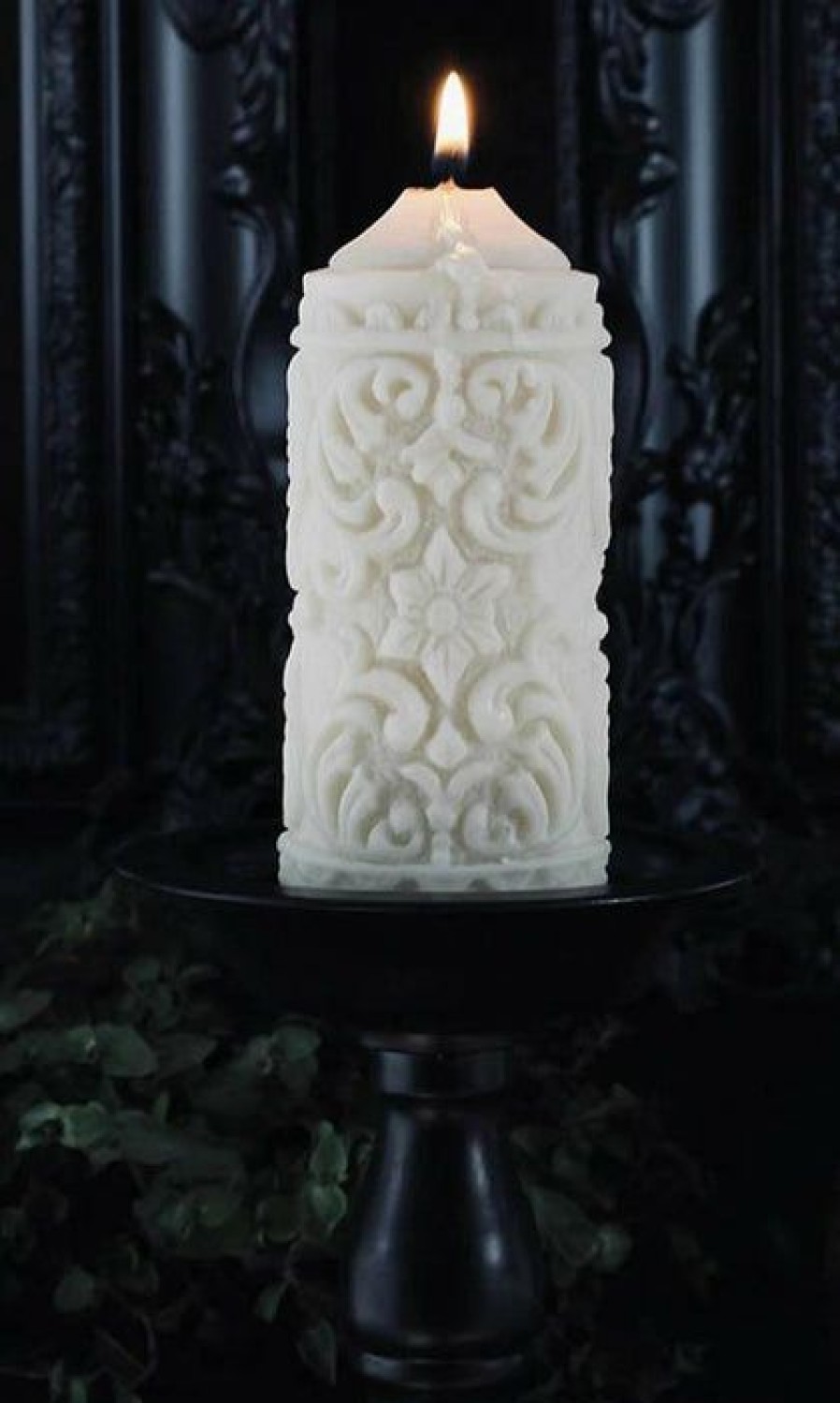 Homewares * | Promo The Ened Teeth Gothic Homewares Mildred Gothic Pillar | Candle