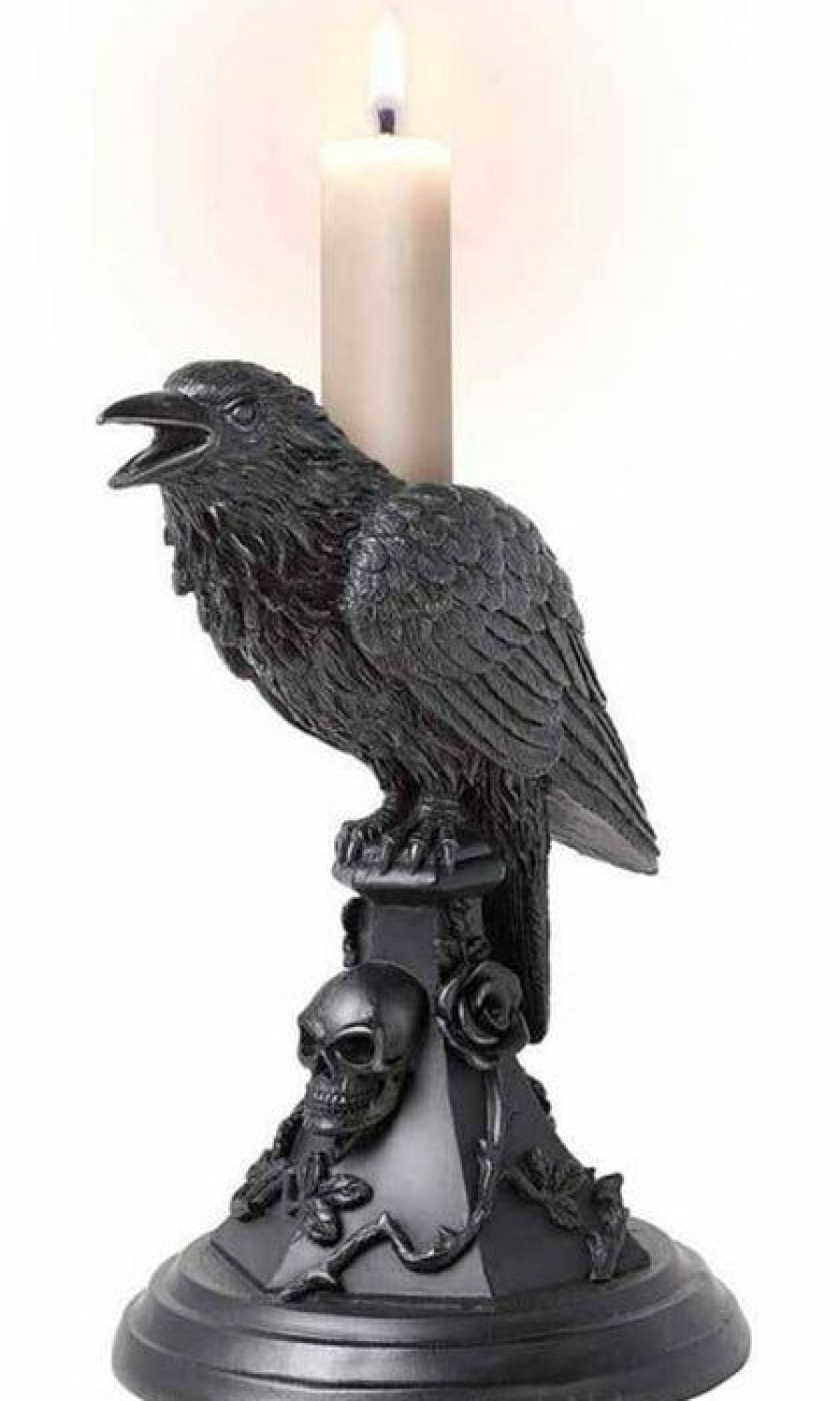 Homewares * | Budget Alchemy Gothic Gothic Homewares Poes Raven | Candlestick