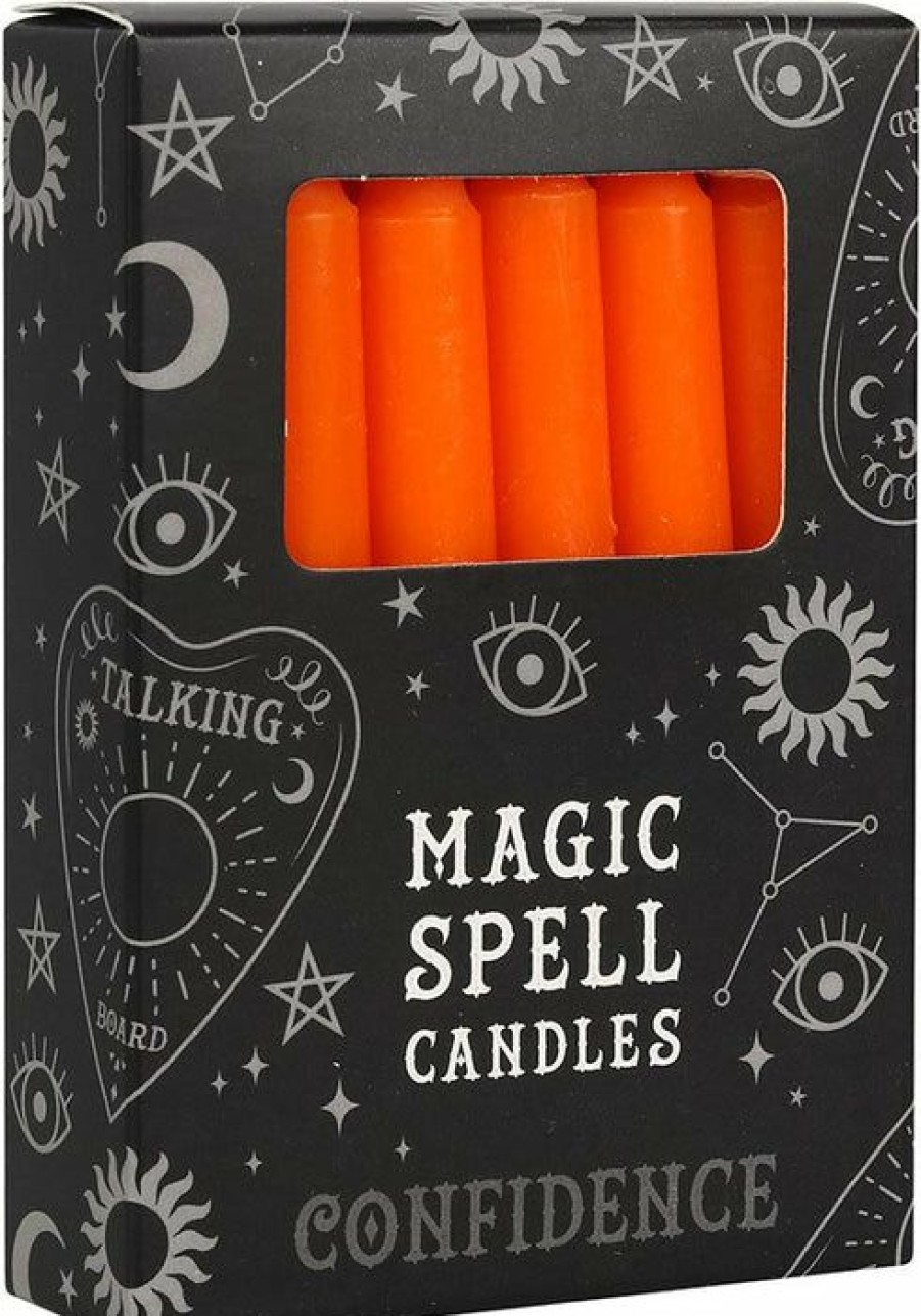 Styles * | Buy Magic Spell Candles Witchcraft Orange Confidence Spell | Candles [Pack Of 12]