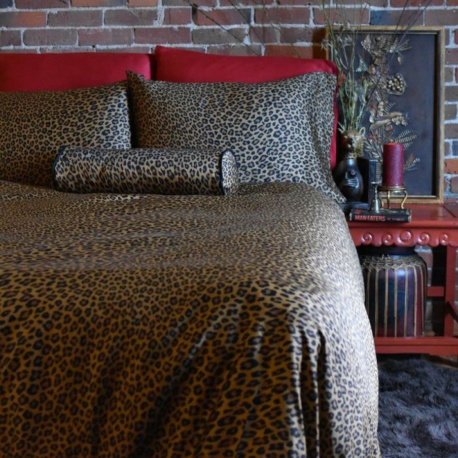 Homewares * | Wholesale Sin In Linen Gothic Homewares Wild Side Leopard [Gold] | King Duvet Cover