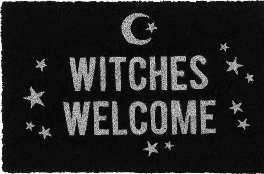 Homewares * | Best Reviews Of Gothic Gifts Gothic Homewares Black Witches Welcome | Door Mat