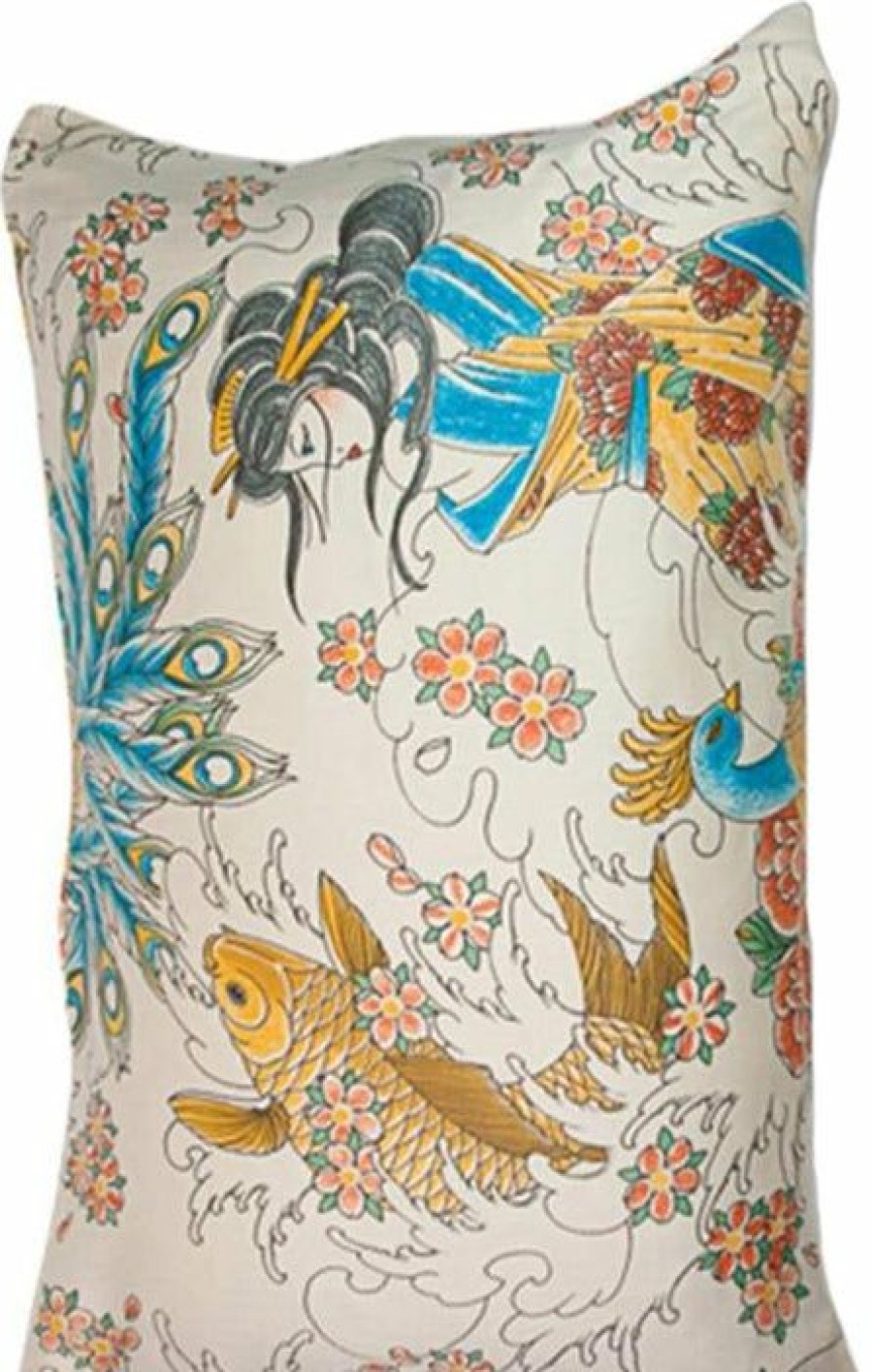 Accessories * | Budget Sin In Linen All Geisha Garden Tattoo | Standard Pillowcase Set