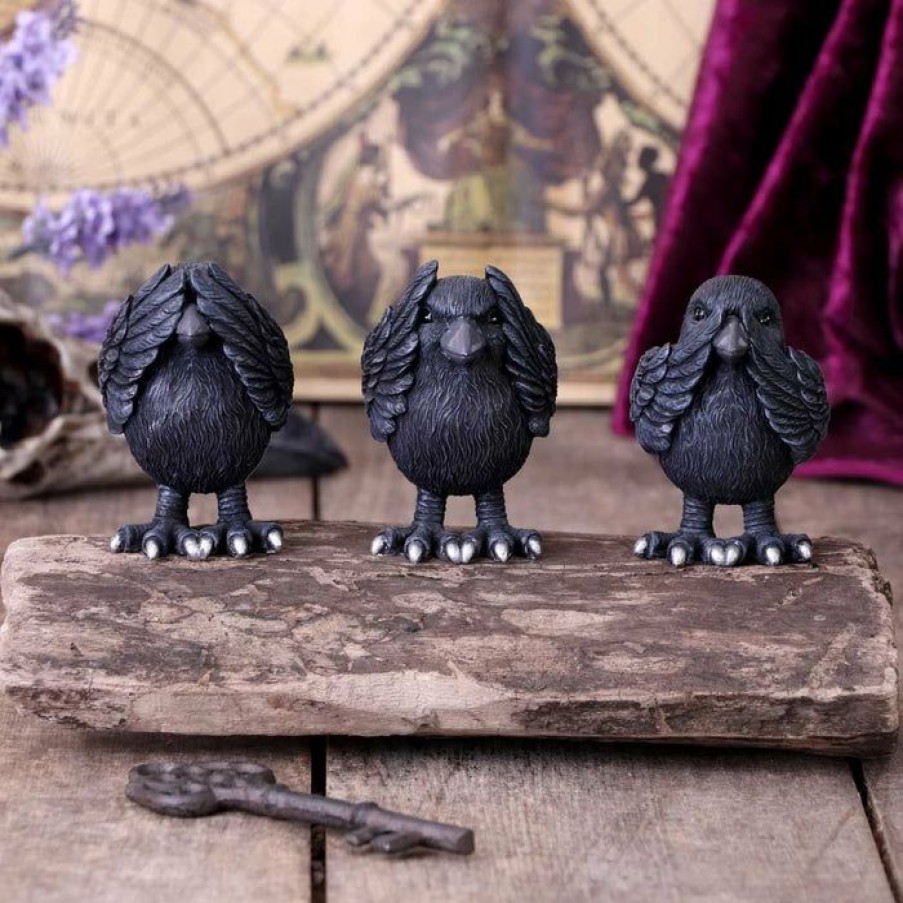 Styles * | Brand New Nemesis Now Halloween Three Wise Ravens | Figurine