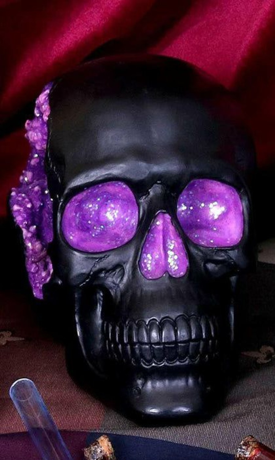 Homewares * | Best Pirce Nemesis Now Gothic Homewares Geode [Pink/Purple] | Skull`