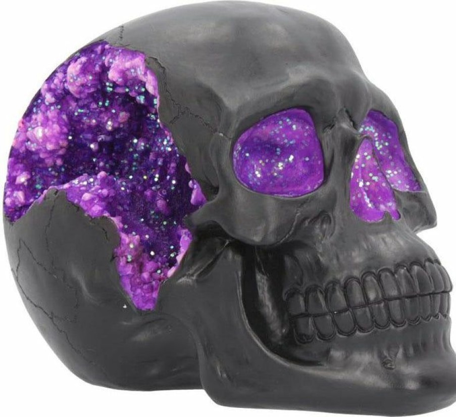 Homewares * | Best Pirce Nemesis Now Gothic Homewares Geode [Pink/Purple] | Skull`