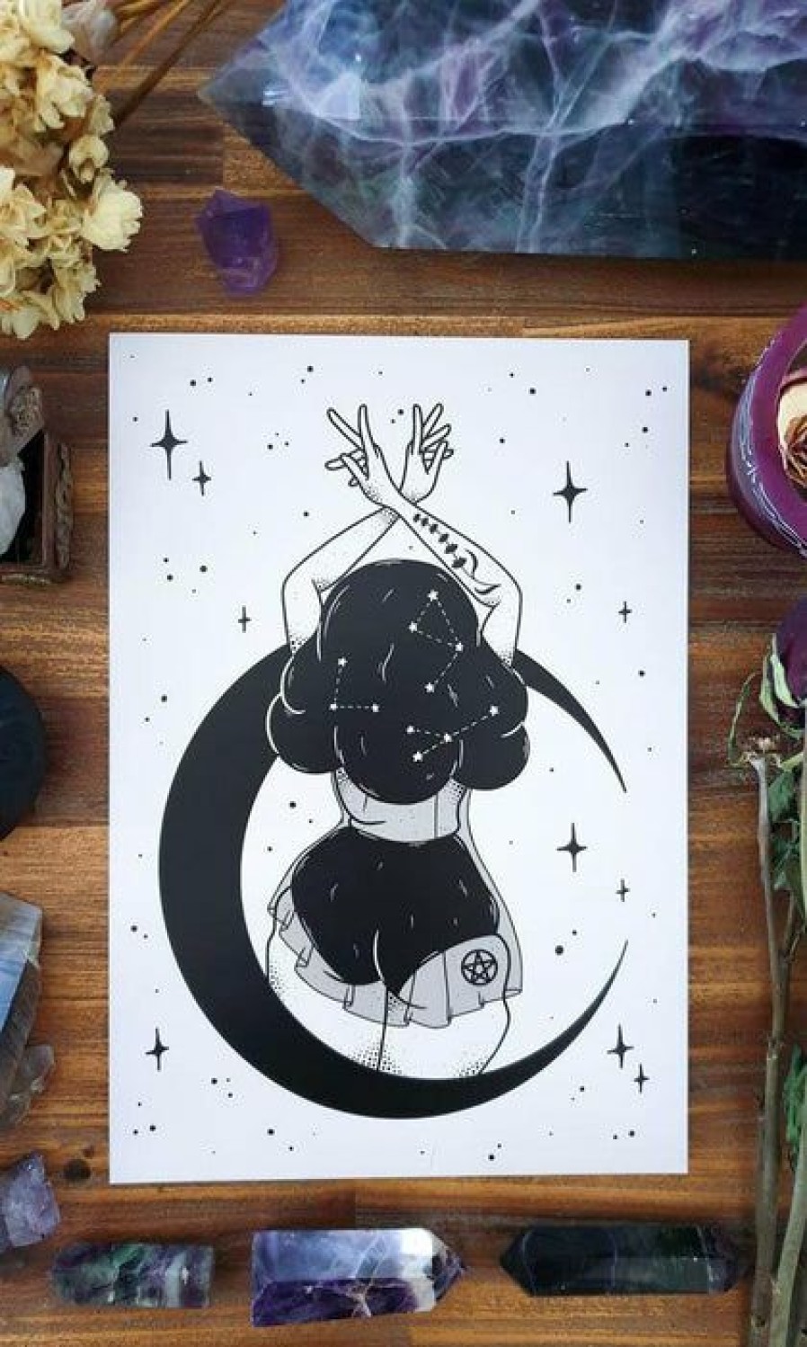 Homewares * | Brand New Pvmpkin Art Gothic Homewares Moon Goddess | Art Print