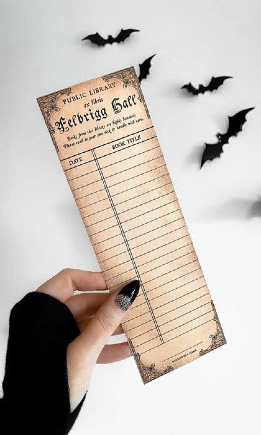 Styles * | Coupon Ghosts Of October Halloween Haunted [Vintage] | Library Card Bookmark