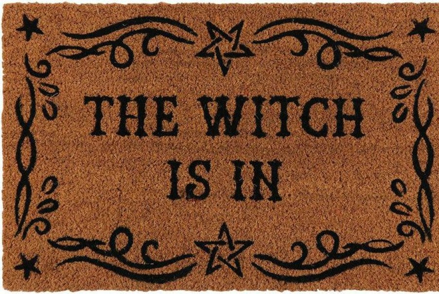 Homewares * | Wholesale Gothic Gifts Gothic Homewares Natural Witch Is In | Door Mat