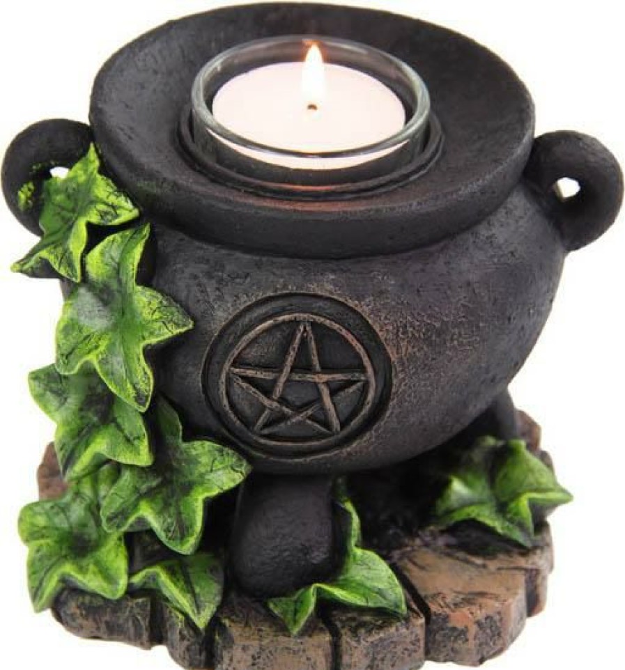 Homewares * | Wholesale Gothic Gifts Gothic Homewares Witches Cauldron | Tealight Candle Holder