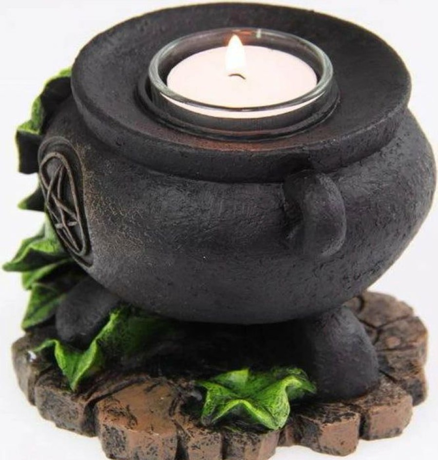 Homewares * | Wholesale Gothic Gifts Gothic Homewares Witches Cauldron | Tealight Candle Holder