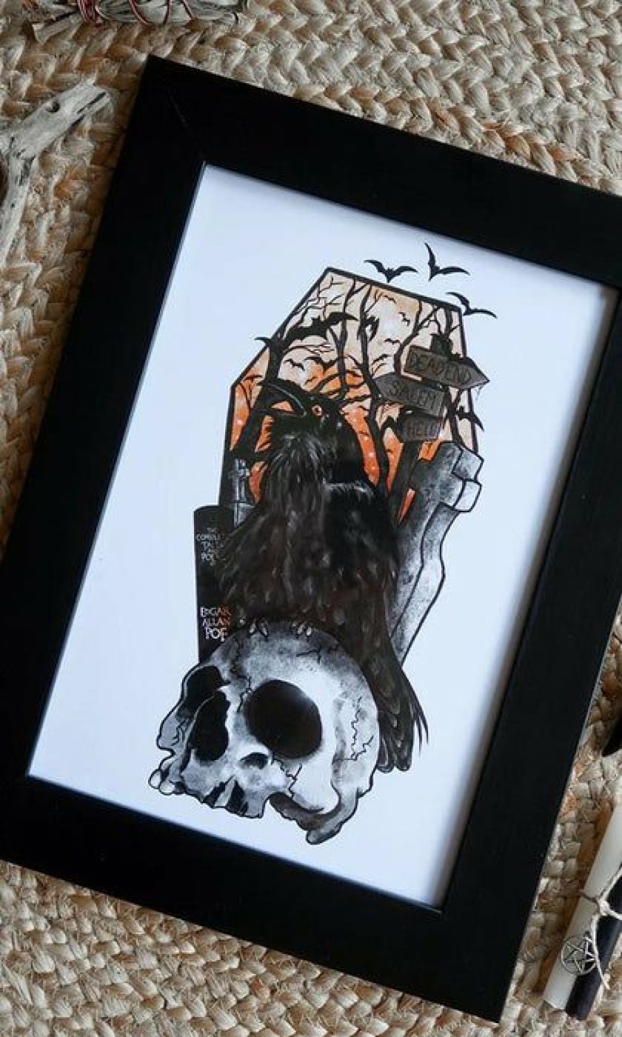 Pop Culture * | Flash Sale Ghosts Of October Edgar Allan Poe The Raven [A4] | Print