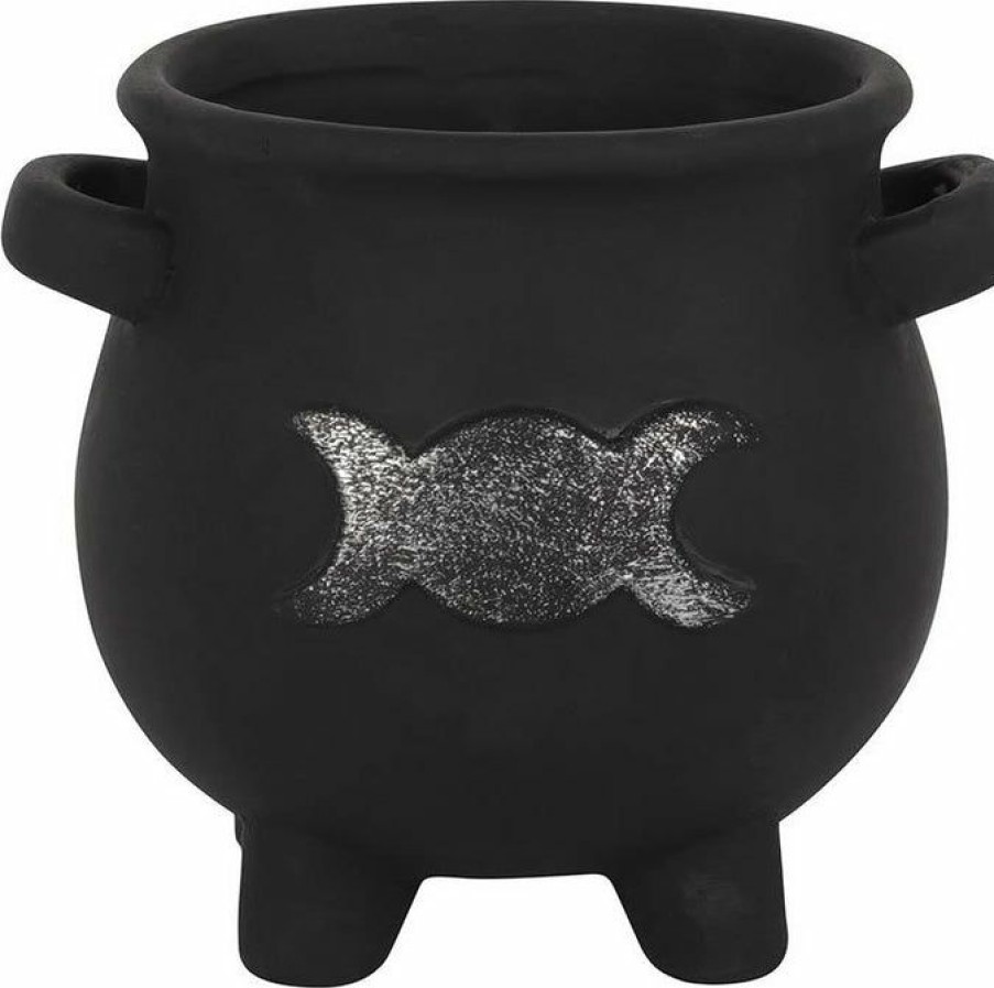 Homewares * | Best Pirce Gothic Gifts Gothic Homewares Triple Moon | Cauldron Plant Pot