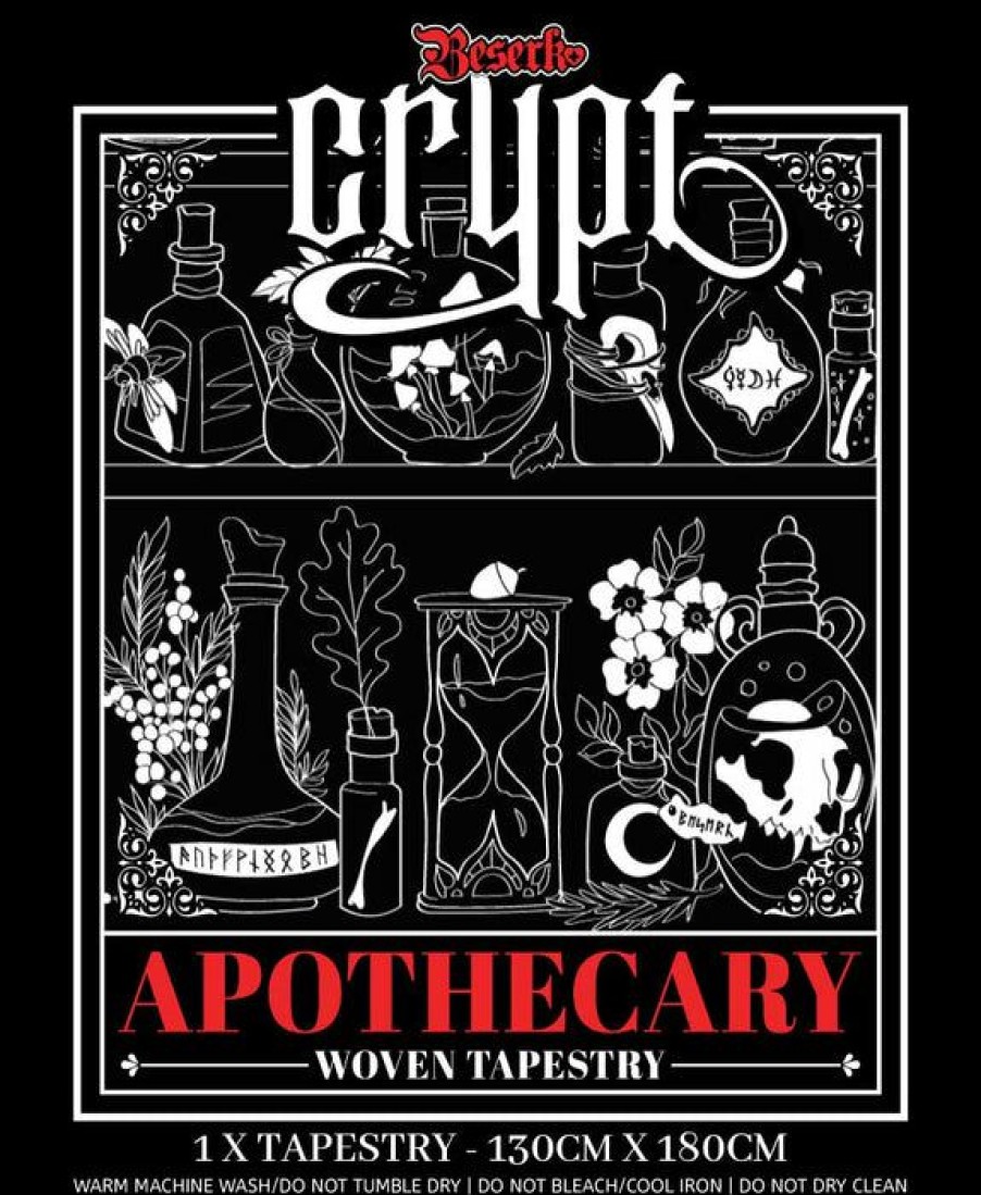 Homewares * | Hot Sale Beserk Crypt Gothic Homewares Apothecary | Woven Tapestry Blanket