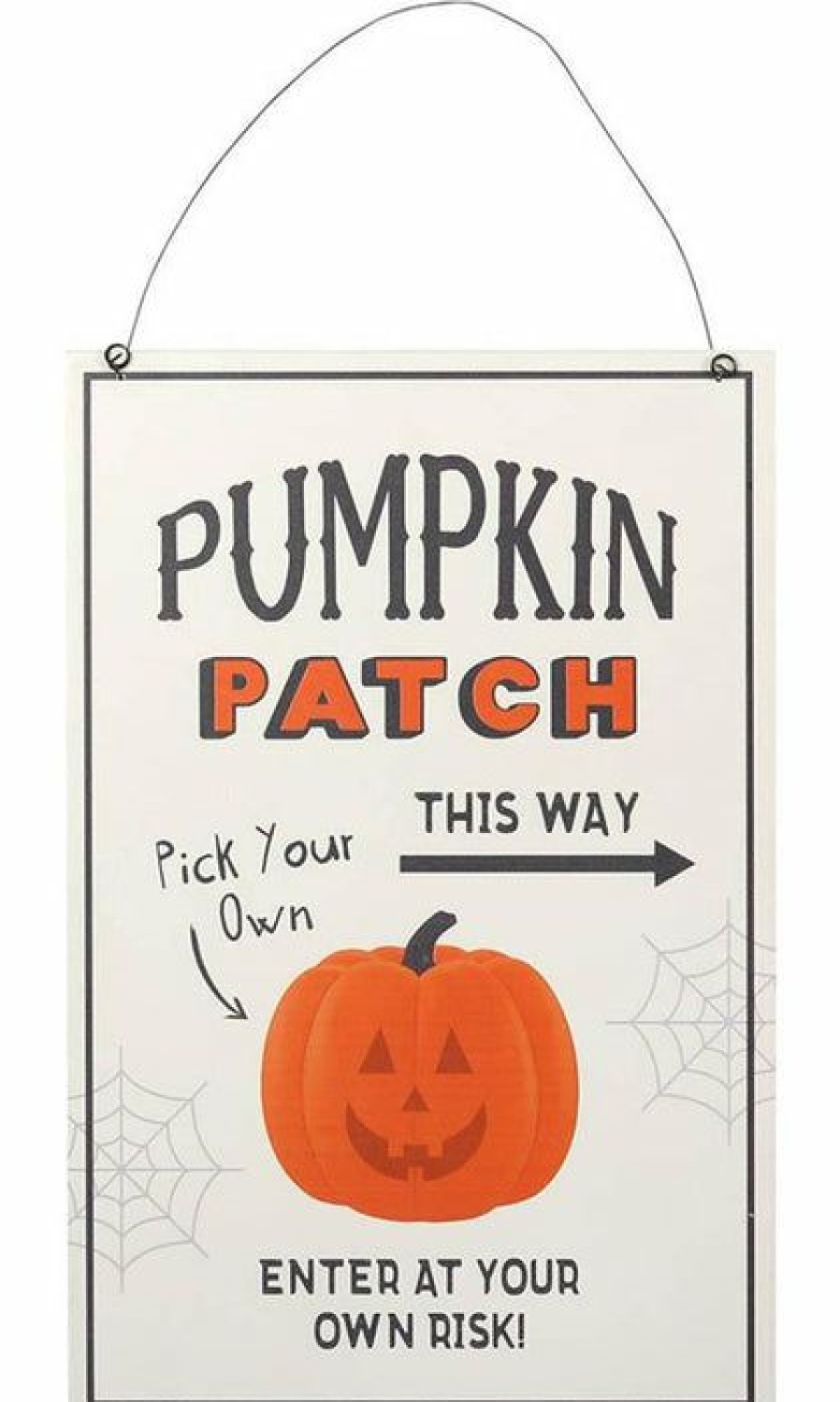 Styles * | Buy Gothic Gifts Halloween Pumpkin Patch | Hanging Mdf Sign