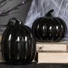 Homewares * | Best Pirce Gothic Gifts Gothic Homewares Black [Glass] | Pumpkin Decor*