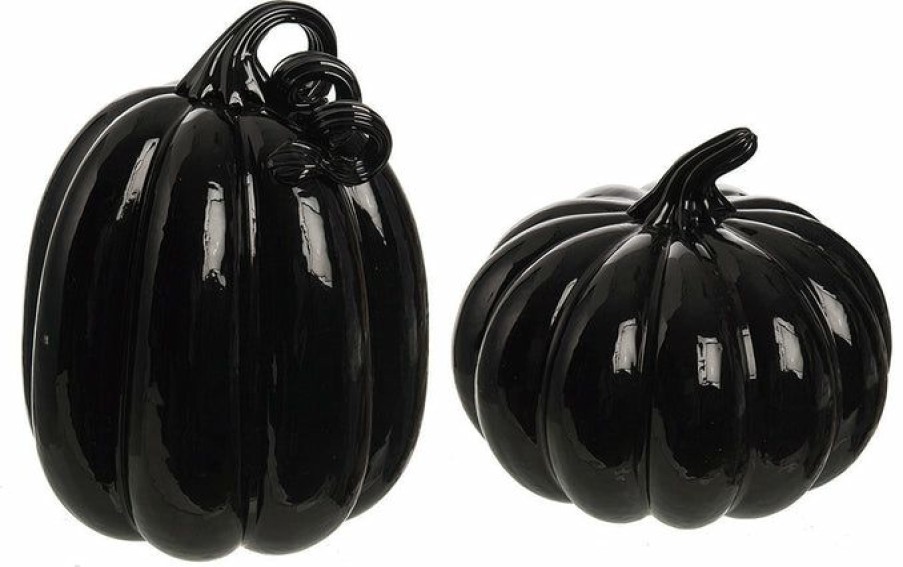 Homewares * | Best Pirce Gothic Gifts Gothic Homewares Black [Glass] | Pumpkin Decor*