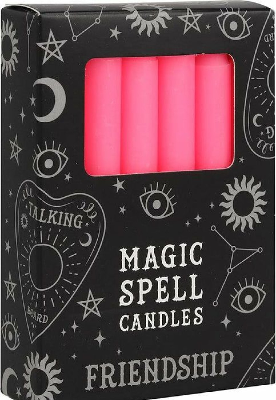 Homewares * | Buy Magic Spell Candles Gothic Homewares Pink Friendship Spell | Candles [Pack Of 12]