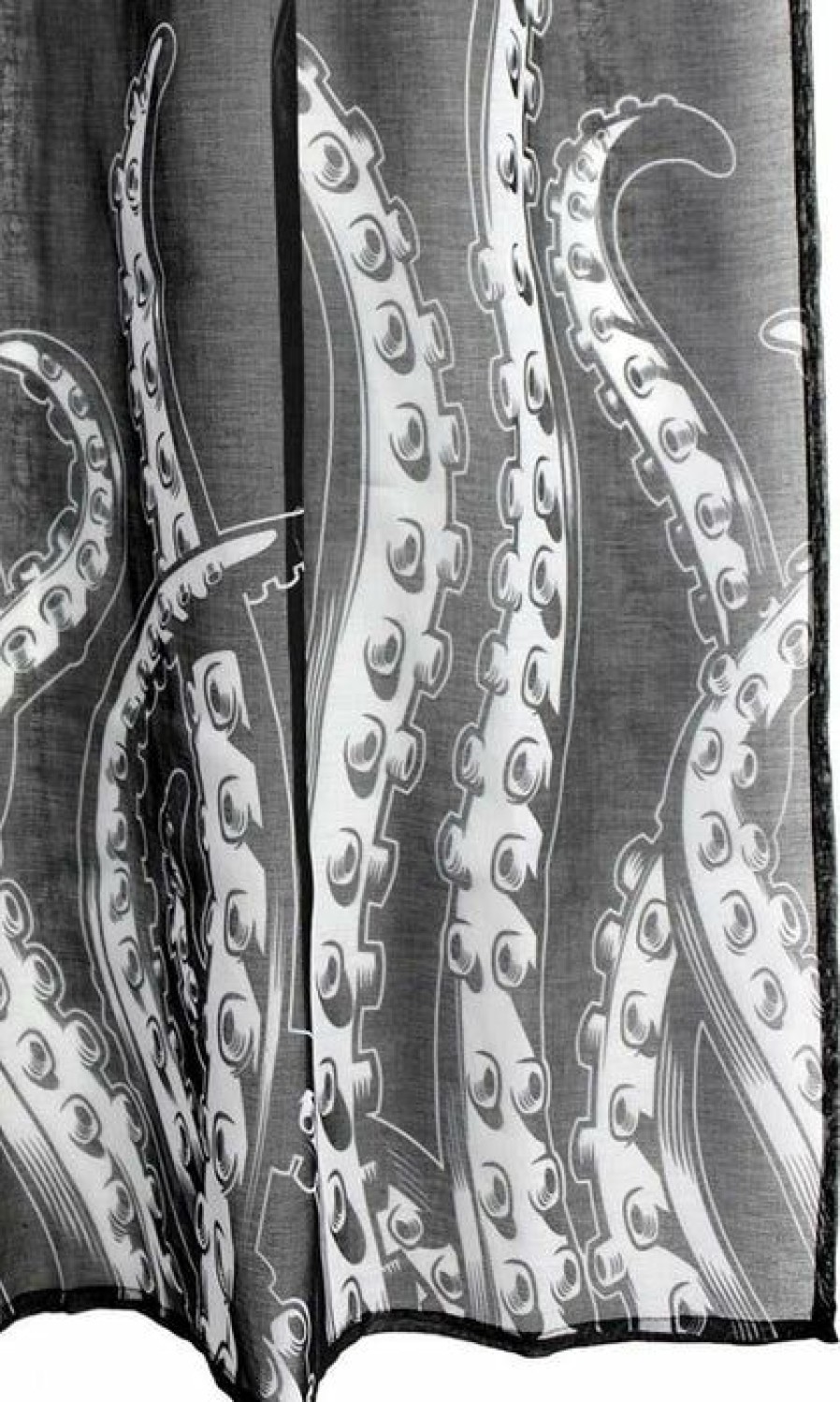 Homewares * | Outlet Sourpuss Gothic Homewares Tentacles [Black/White] | Window Curtains