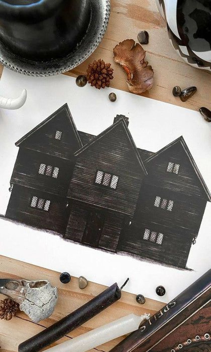 Homewares * | Best Deal Ghosts Of October Gothic Homewares Salem Witch House | Print