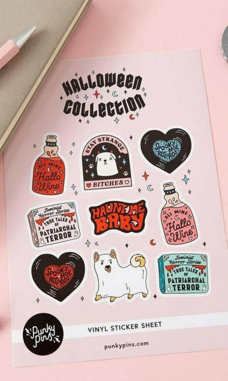 Styles * | Best Reviews Of Punky Pins Cats Halloween | A5 Vinyl Sticker Sheet