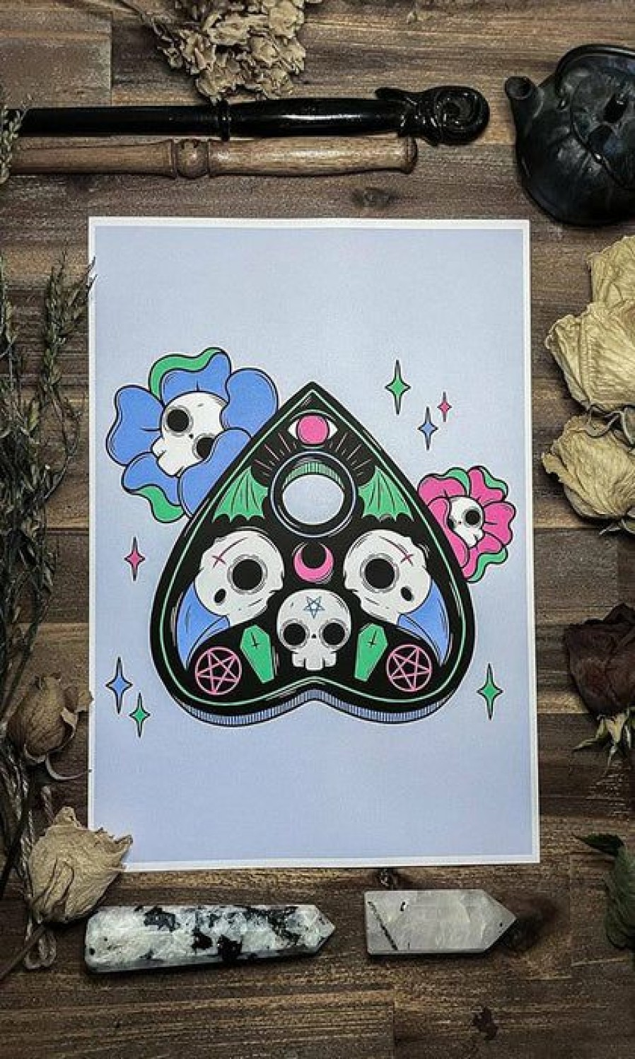 Homewares * | Flash Sale Pvmpkin Art Gothic Homewares Bone Planchette | Art Print