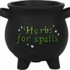 Accessories * | Cheapest Gothic Gifts All Herbs For Spells [Large] | Cauldron Plant Pot