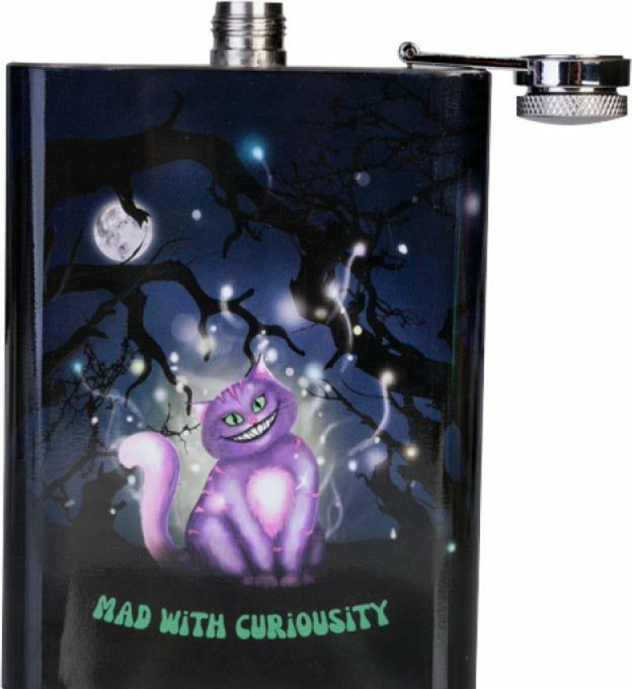 Styles * | Hot Sale Homewares The Moon Mad Cat | Metal Flask