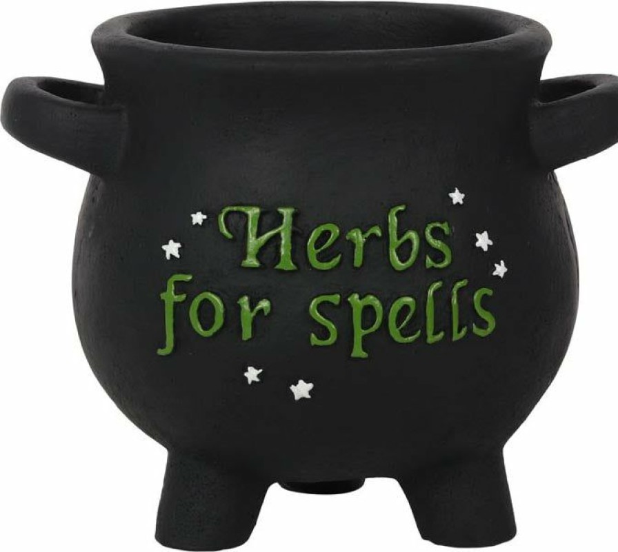 Accessories * | Promo Gothic Gifts Herbs For Spells [Small] | Cauldron Plant Pot*