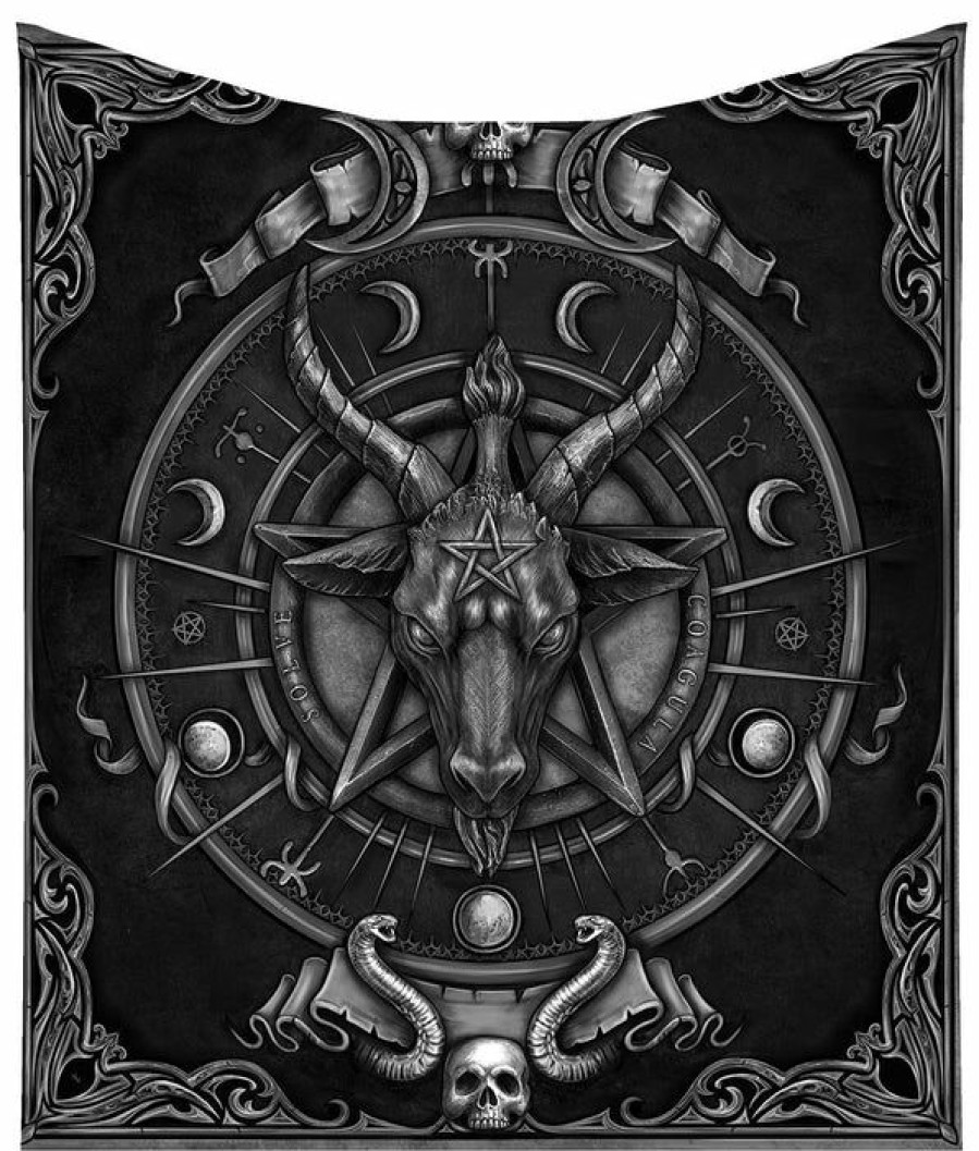 Homewares * | Brand New Nemesis Now Gothic Homewares Baphomet | Throw Blanket