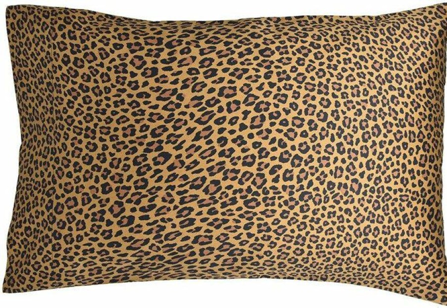 Accessories * | Budget Sin In Linen All Wild Side Leopard [Gold] | Standard Pillowcase Set