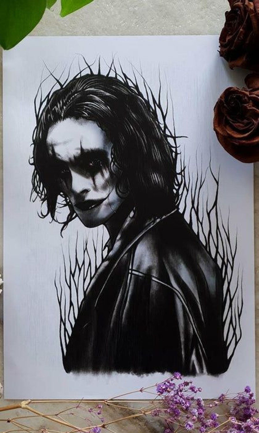 Homewares * | Best Sale The Black Cvlt Gothic Homewares Eric Draven | The Crow Art Print