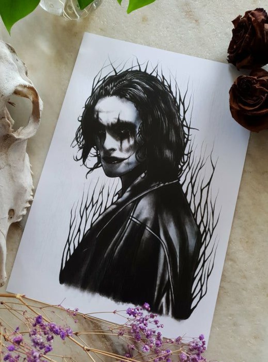 Homewares * | Best Sale The Black Cvlt Gothic Homewares Eric Draven | The Crow Art Print