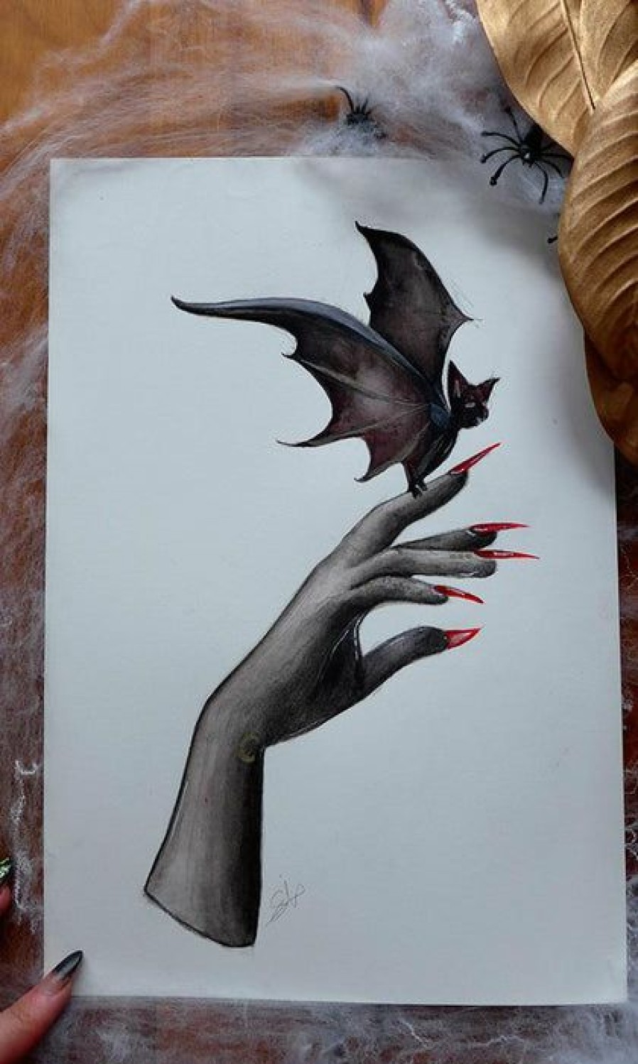 Styles * | Flash Sale Selin Ala Art Bats Bat On Hand | Art Print