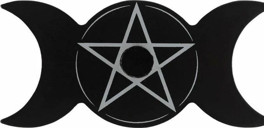 Homewares * | Brand New Gothic Gifts Gothic Homewares Triple Moon | Spell Candle Holder