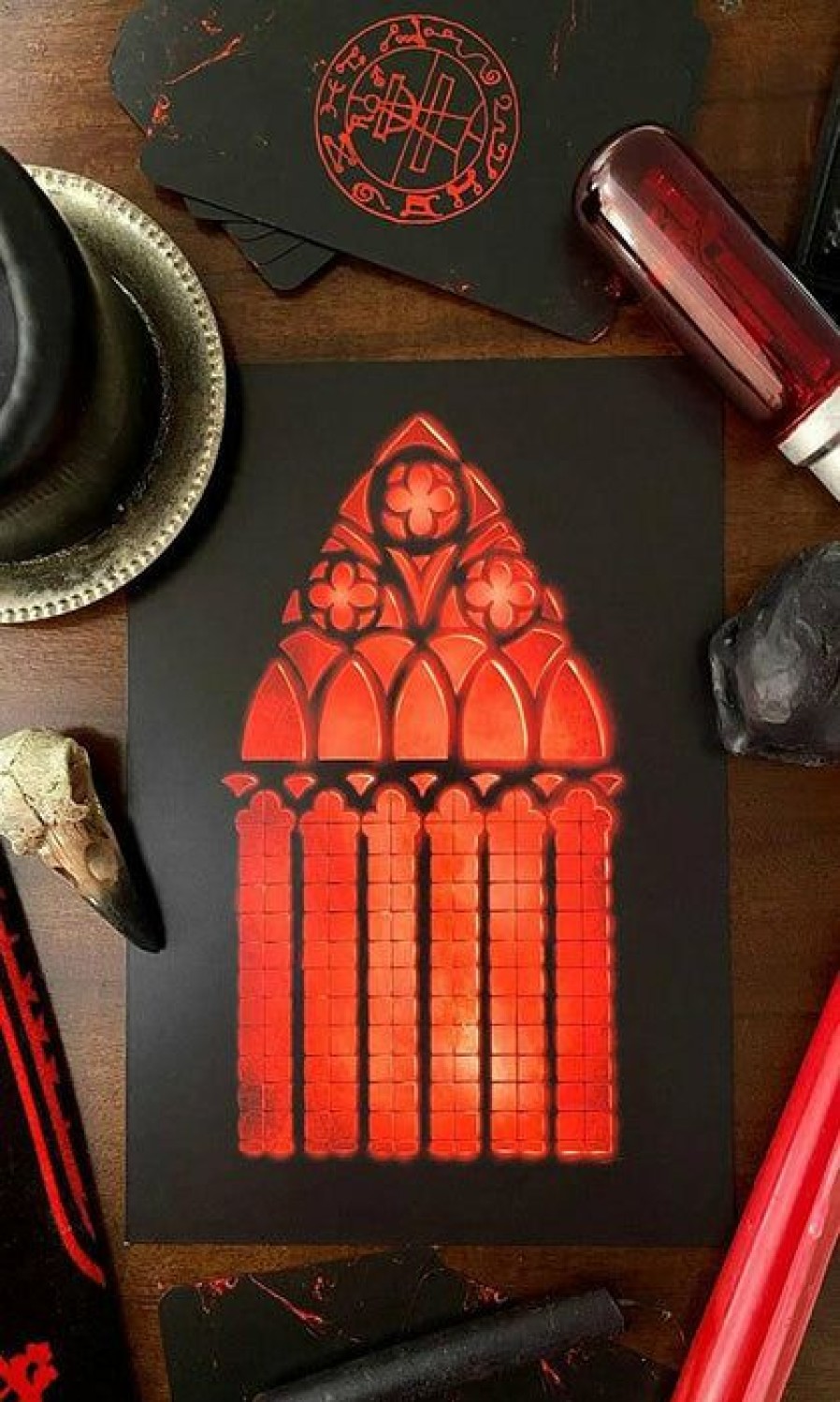 Homewares * | Promo Ghosts Of October Gothic Homewares Cathedral Window [A5] | Print