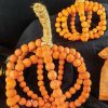 Styles * | Brand New Gothic Gifts Halloween Beaded Pumpkin | Decor Set*