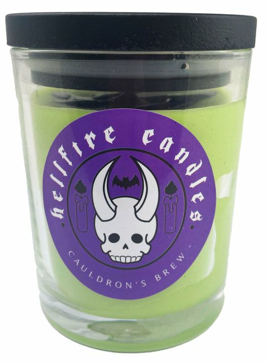 Homewares * | Promo Hellfire Candles Gothic Homewares Cauldron'S Brew [Green Apple] | Candle