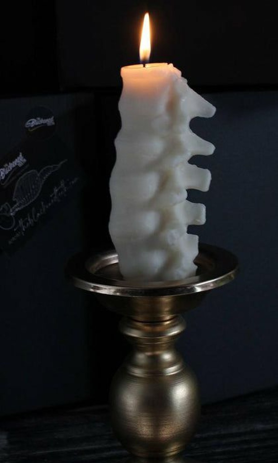 Homewares * | Brand New The Blackened Teeth Gothic Homewares Spine [Ivory] | Scented Candle