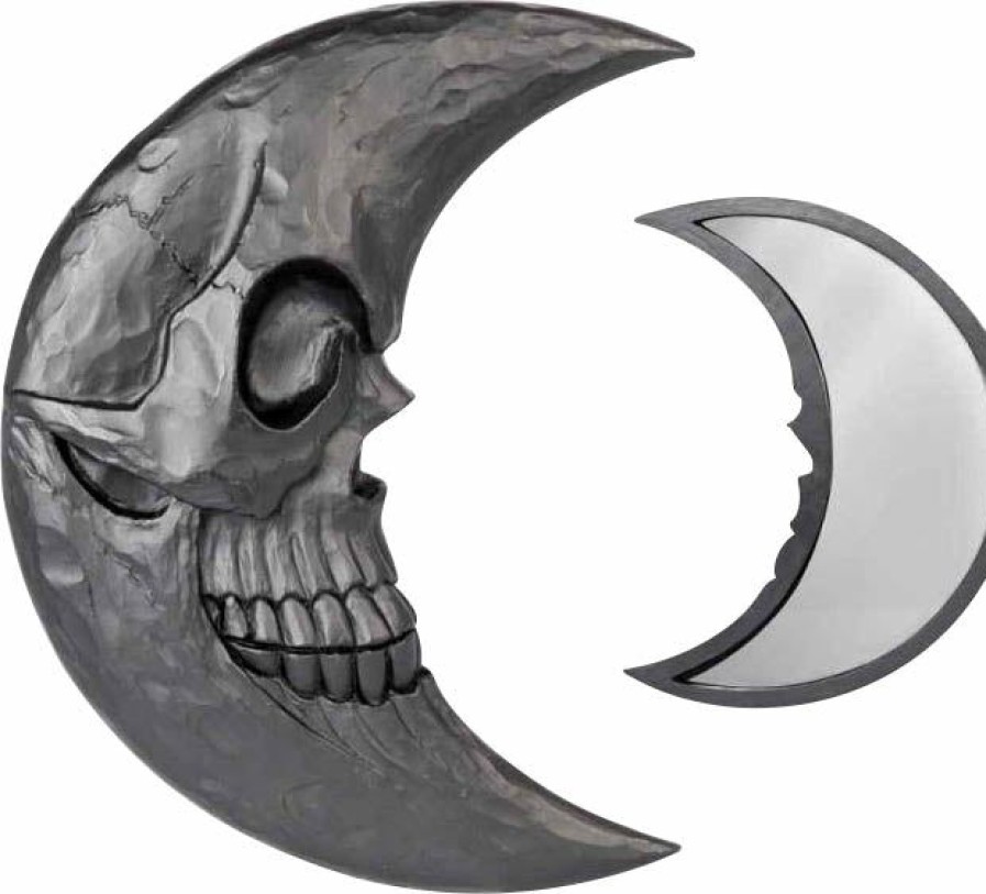 Styles * | Top 10 Alchemy Gothic The Moon Black Moon | Hand Mirror*