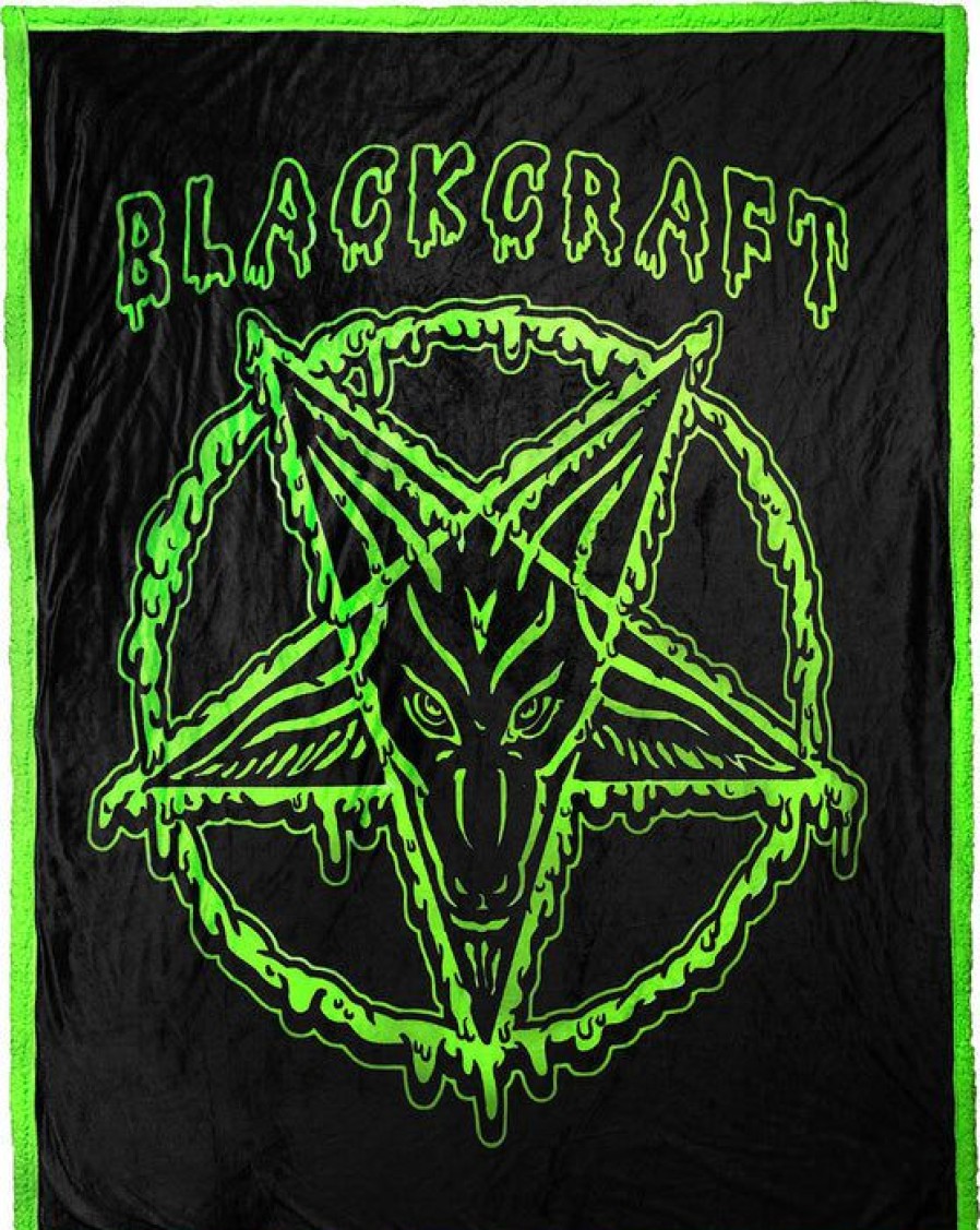 Homewares * | Best Pirce Blackcraft Gothic Homewares Slime Baphomet | Sherpa Blanket