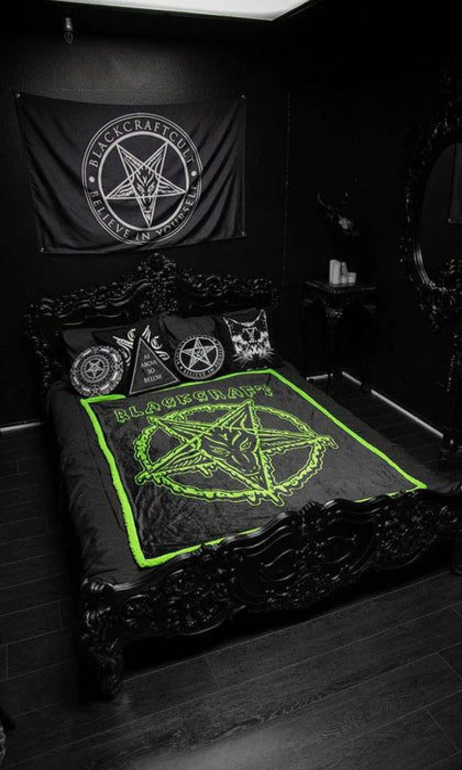 Homewares * | Best Pirce Blackcraft Gothic Homewares Slime Baphomet | Sherpa Blanket