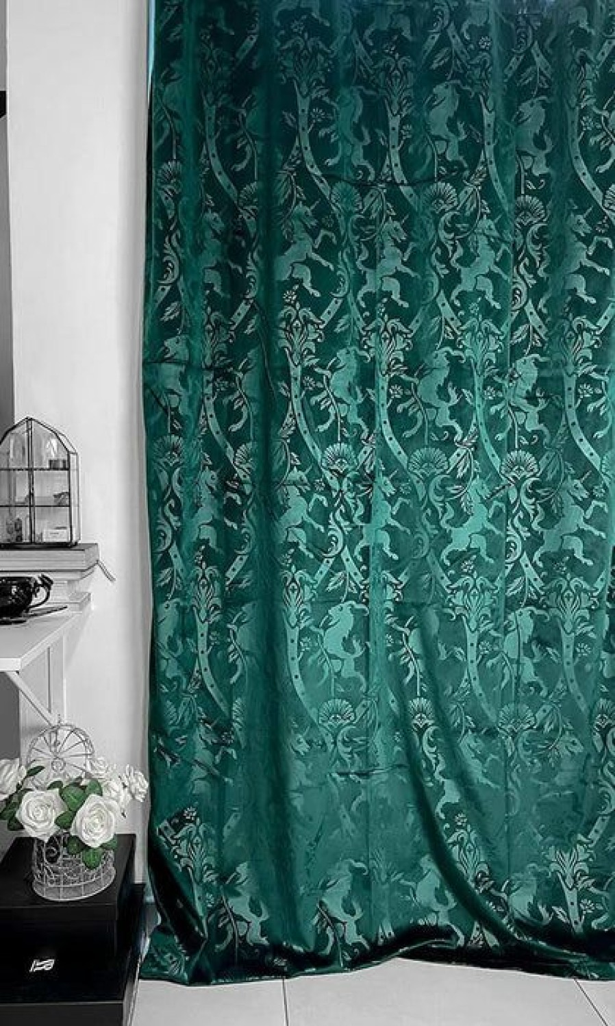 Homewares * | Best Reviews Of Killstar Gothic Homewares Royal Beast [Emerald] | Curtain [Faulty]**