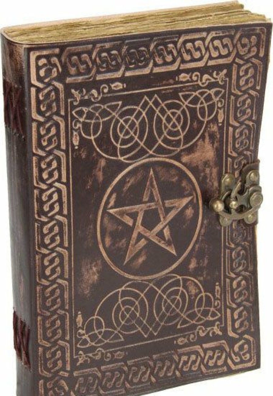 Styles * | Brand New Gothic Gifts Witchcraft Pentagram Antique | Leather Journal